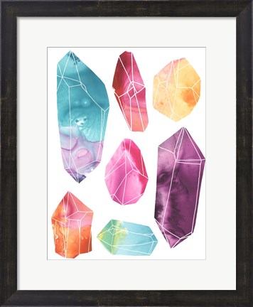 Framed Prism Crystals I Print
