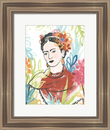 Framed Portrait of Frida  I Print