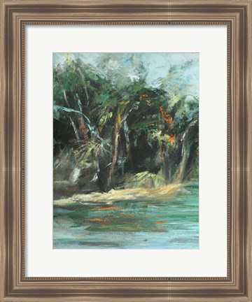 Framed Waterway Jungle I Print