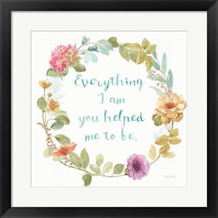 Framed Rainbow Seeds Wreath IV Everything Print