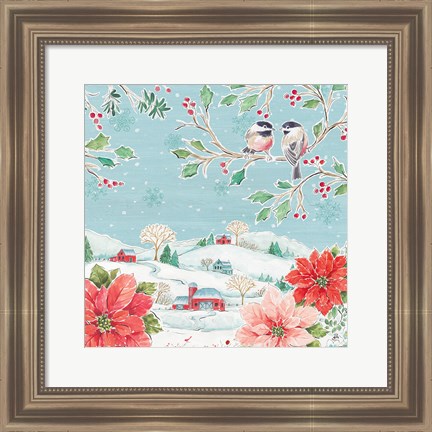 Framed Country Poinsettias VI Print