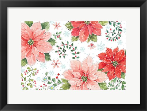 Framed Country Poinsettias I Print