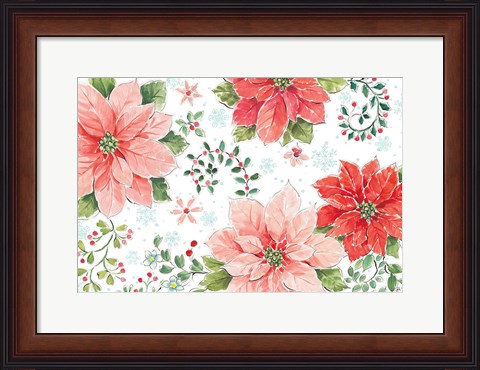 Framed Country Poinsettias I Print