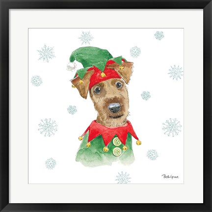 Framed Holiday Paws VII Print