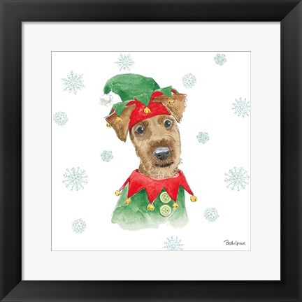 Framed Holiday Paws VII Print