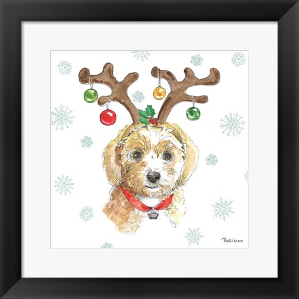 Framed Holiday Paws VI Print