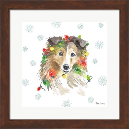 Framed Holiday Paws IX Print