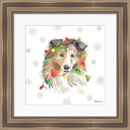 Framed Holiday Paws IX Print