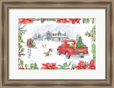 Framed Farmhouse Holidays II Print