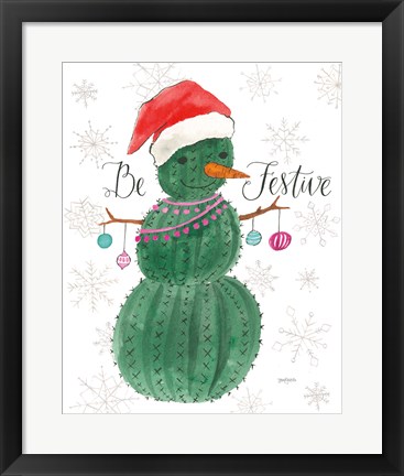 Framed Very Cactus Christmas I Be Festive Print