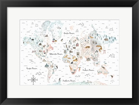 Framed World Traveler I Print