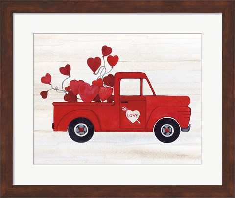 Framed Rustic Valentine Truck Print