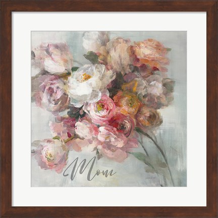 Framed Blush Bouquet Mom Print