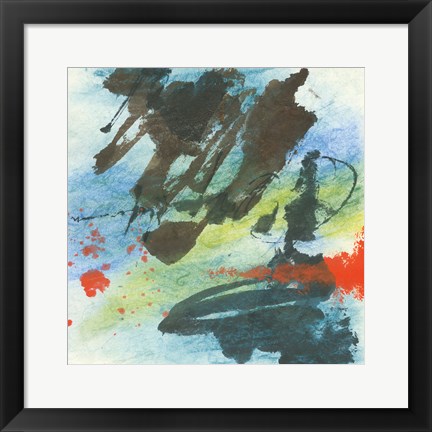 Framed Graffiti Blue II Print