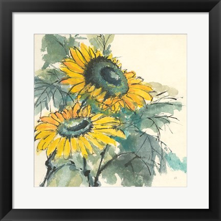 Framed Sunflower I Print