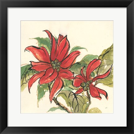 Framed Poinsettia II Print