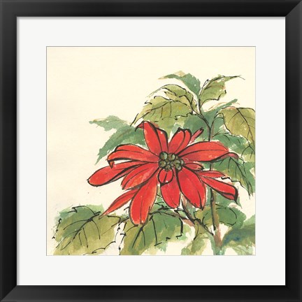 Framed Poinsettia I Print