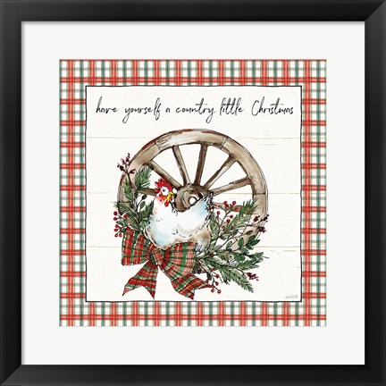 Framed Holiday on the Farm V Plaid Print