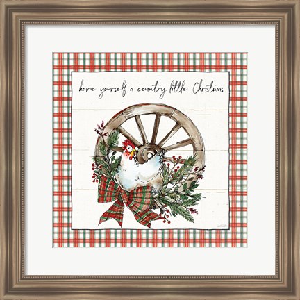 Framed Holiday on the Farm V Plaid Print