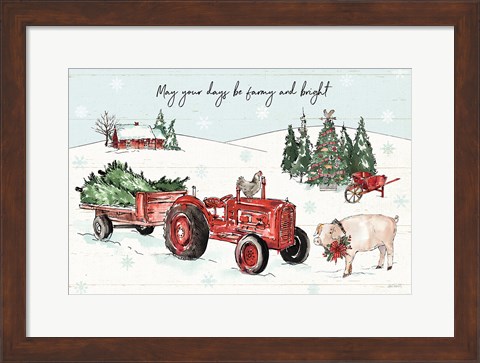 Framed Holiday on the Farm I Farmy and Bright Print