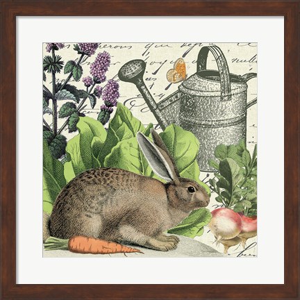 Framed Garden Rabbit I Print