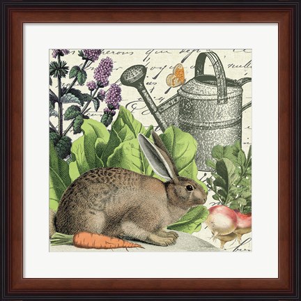 Framed Garden Rabbit I Print