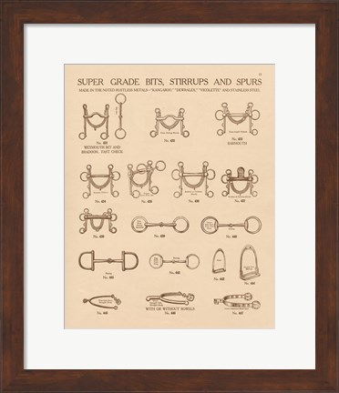 Framed Equine Riding Gear I v2 Print