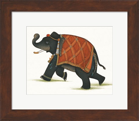 Framed India Elephant II Light Crop Print