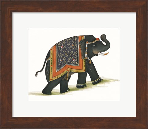 Framed India Elephant I Light Crop Print