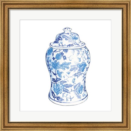 Framed Ginger Jar VI on White Print