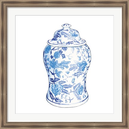 Framed Ginger Jar VI on White Print