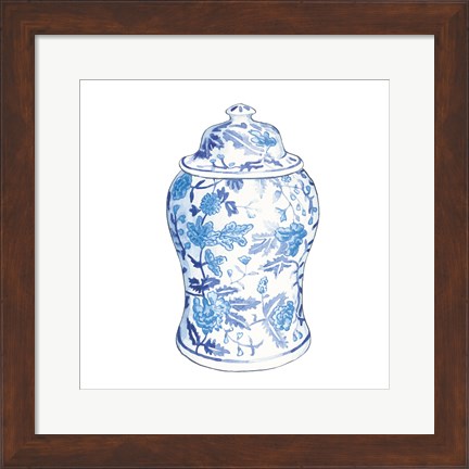 Framed Ginger Jar VI on White Print