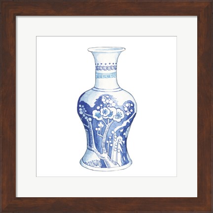 Framed Ginger Jar III on White Print