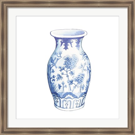 Framed Ginger Jar II on White Print