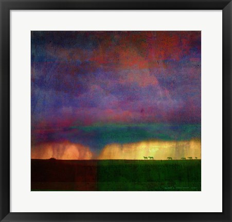 Framed Horses Storm Abstract Print