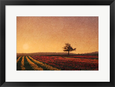 Framed Lone Tree Tulips Print