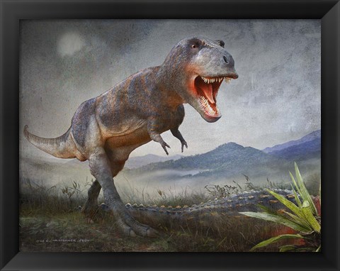 Framed Gory Kill-Tyrannosaurus Rex Print