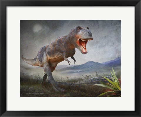 Framed Gory Kill-Tyrannosaurus Rex Print