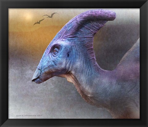 Framed Parasaurolophus Portrait Print