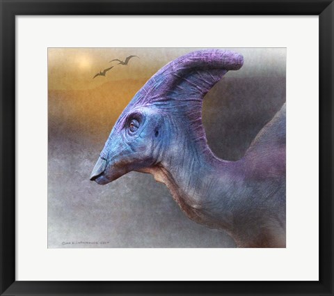 Framed Parasaurolophus Portrait Print