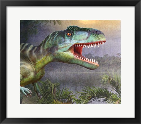 Framed Allosaur Portrait Print