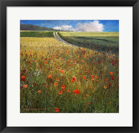 Framed Barley And Poppies Print