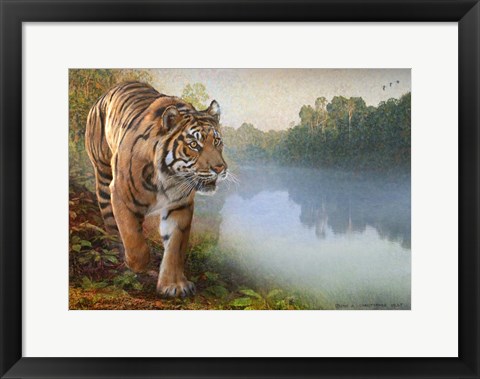 Framed Tiger Along the River Print