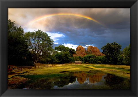 Framed Catherdral Rock Rainbow Print