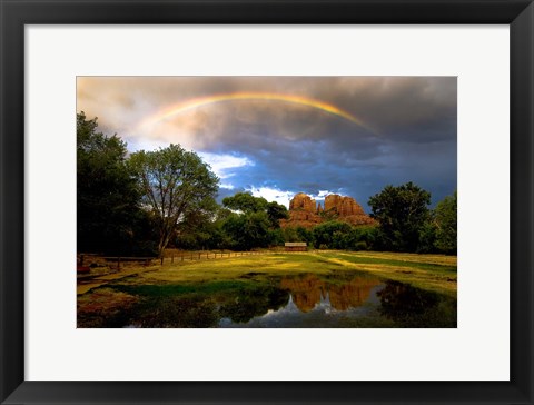 Framed Catherdral Rock Rainbow Print