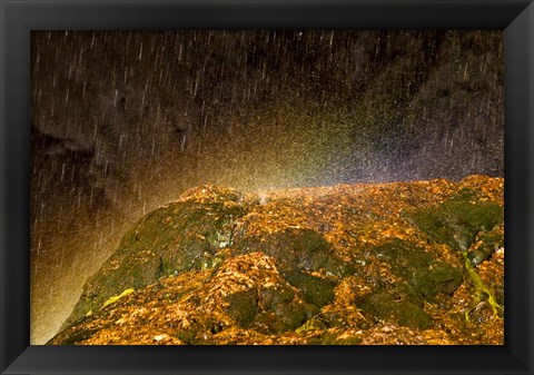 Framed Water Falling On Rock 1 Print