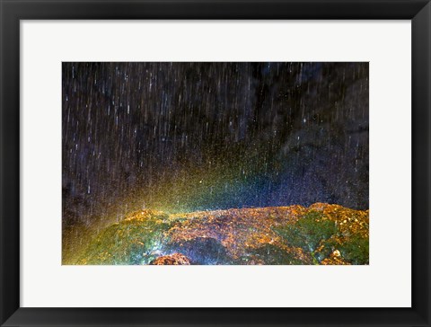 Framed Water Falling On Rock 2 Print