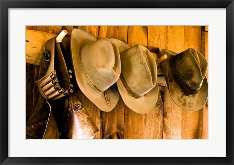 Framed Old Hats Gun On The Wall Payson Arizona Print