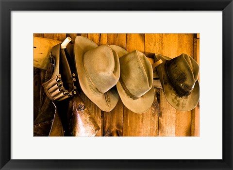 Framed Old Hats Gun On The Wall Payson Arizona Print