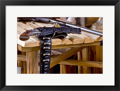 Framed Six Shooter With Gun Belt Payson Arizona Print